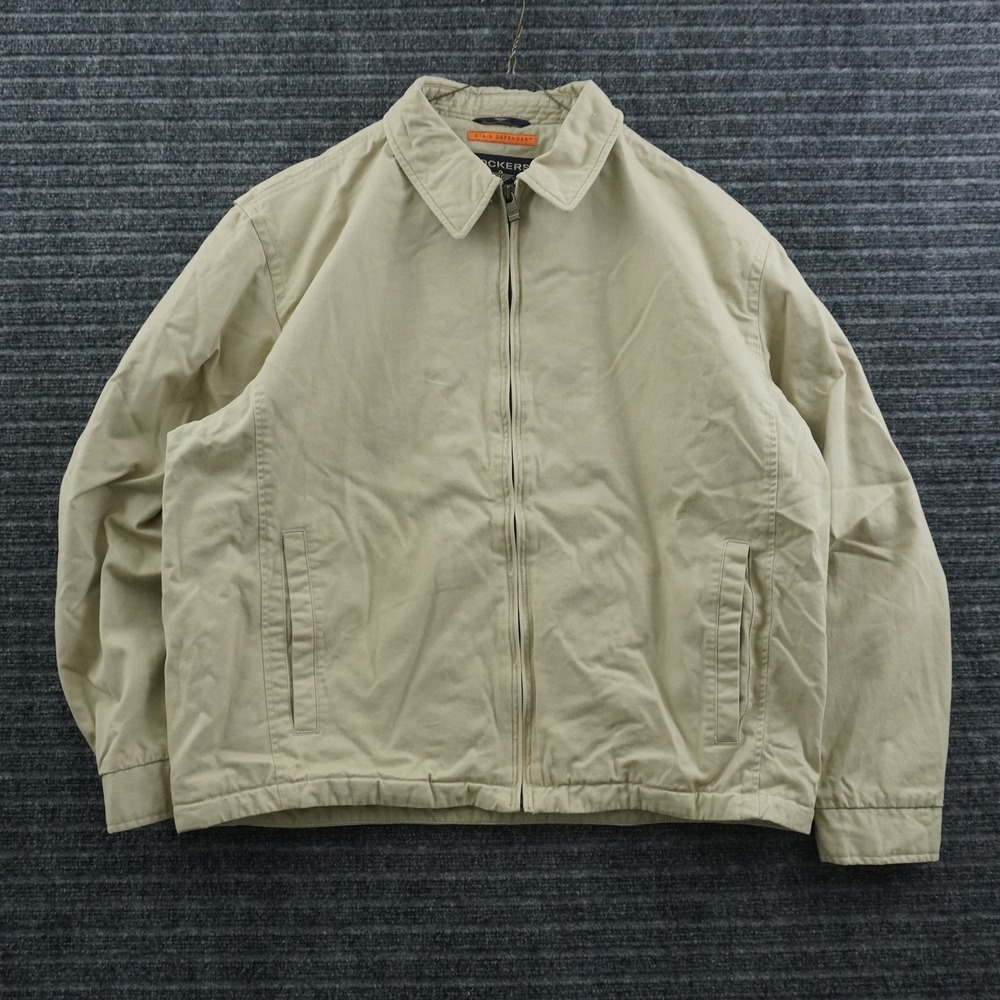 Dockers Harrington Jacket Mens XL Beige Stain Defender Cotton Twill